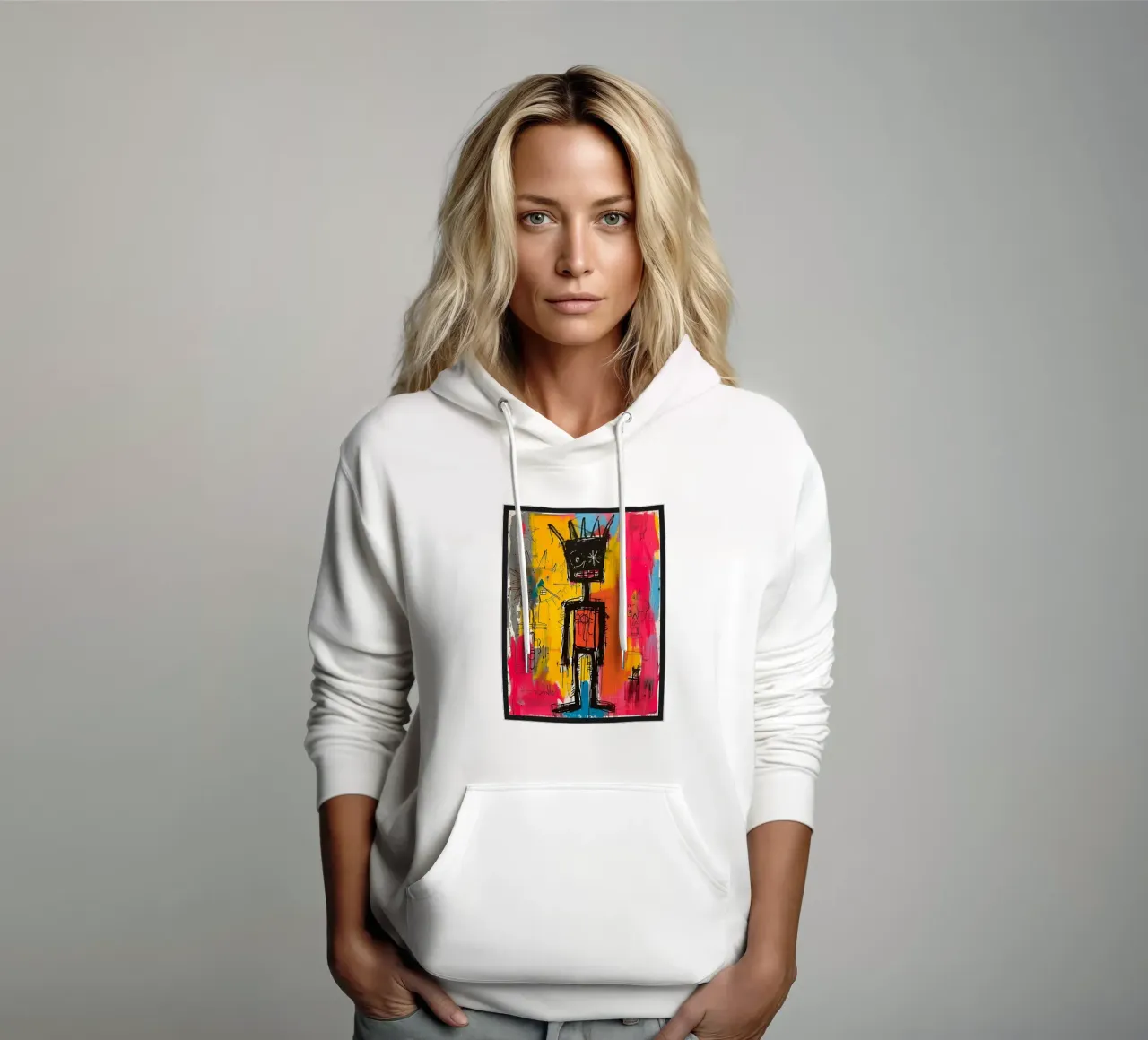 Jean Michel basquiat - art felpa con cappuccio da Deepness