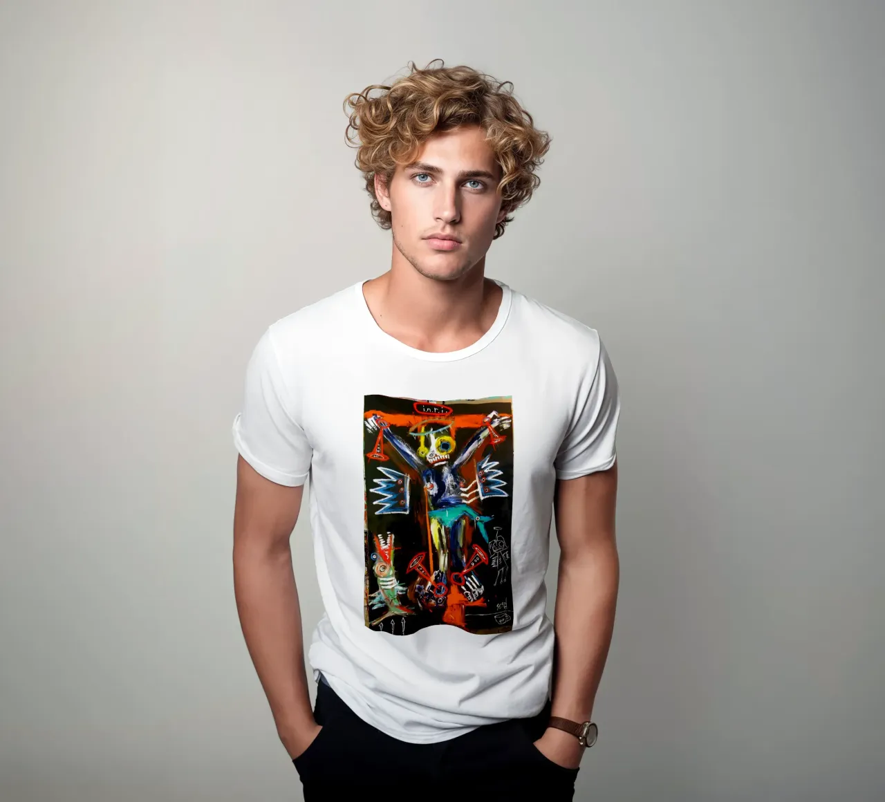Jean Michel Basquiat - Abstract Man t-shirt da Deepness