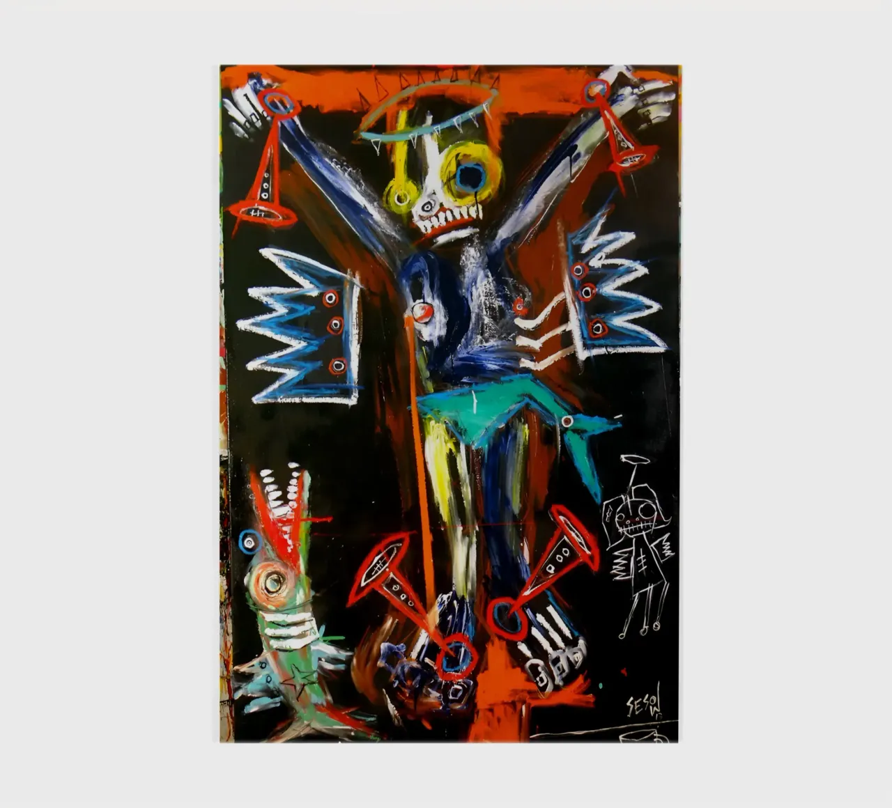 Jean Michel Basquiat - Abstract Man notebook by Deepness