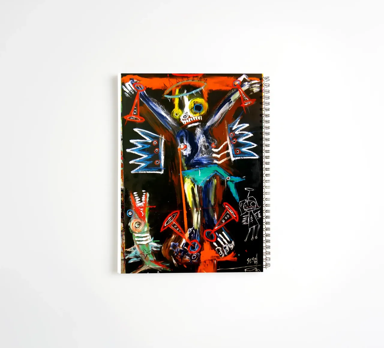 Jean Michel Basquiat - Abstract Man spiral notebook by Deepness