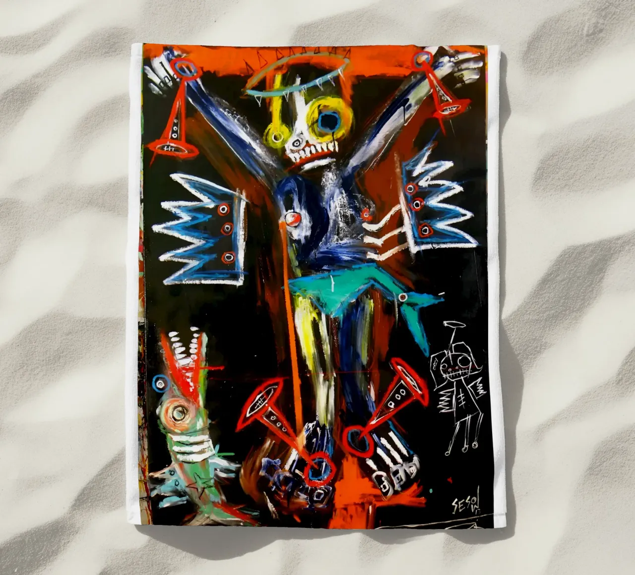 Jean Michel Basquiat - Abstract Man telo mare da Deepness