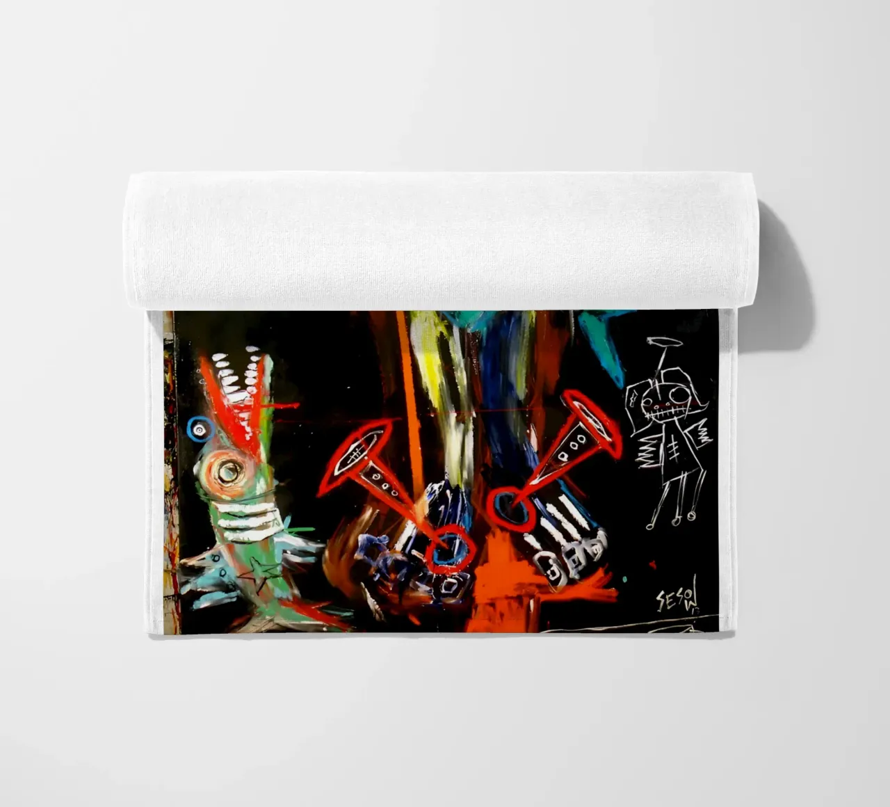 Jean Michel Basquiat - Abstract Man telo mare da Deepness