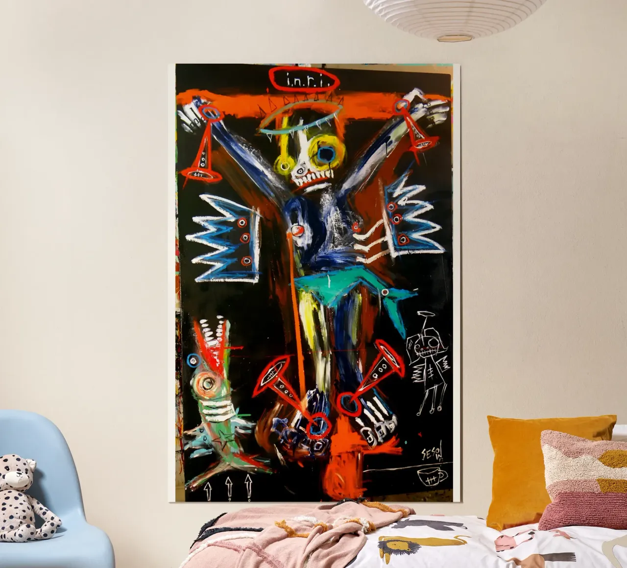 Jean Michel Basquiat - Abstract Man carta hahnemühle da Deepness