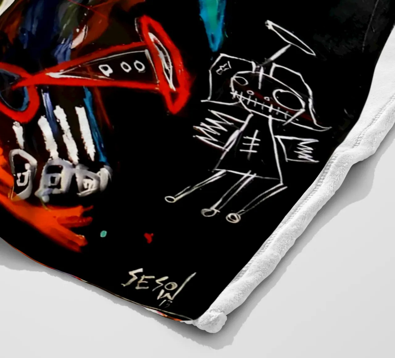 Jean Michel Basquiat - Abstract Man coperta in pile da Deepness