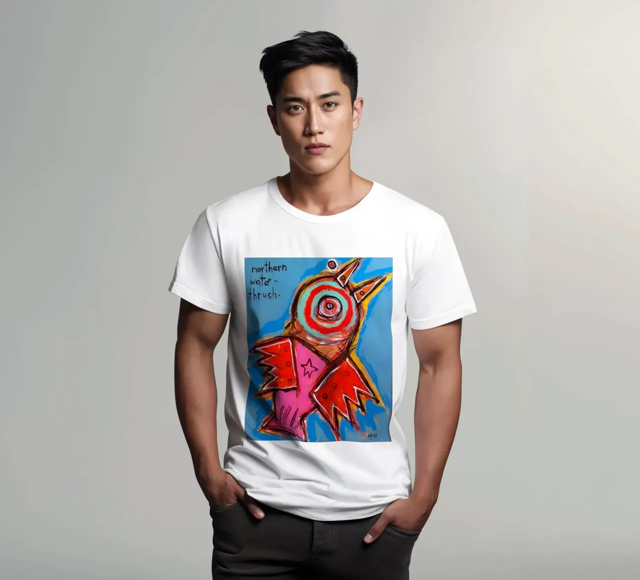 Jean Basquiat - Bird Abstract t-shirt da Deepness