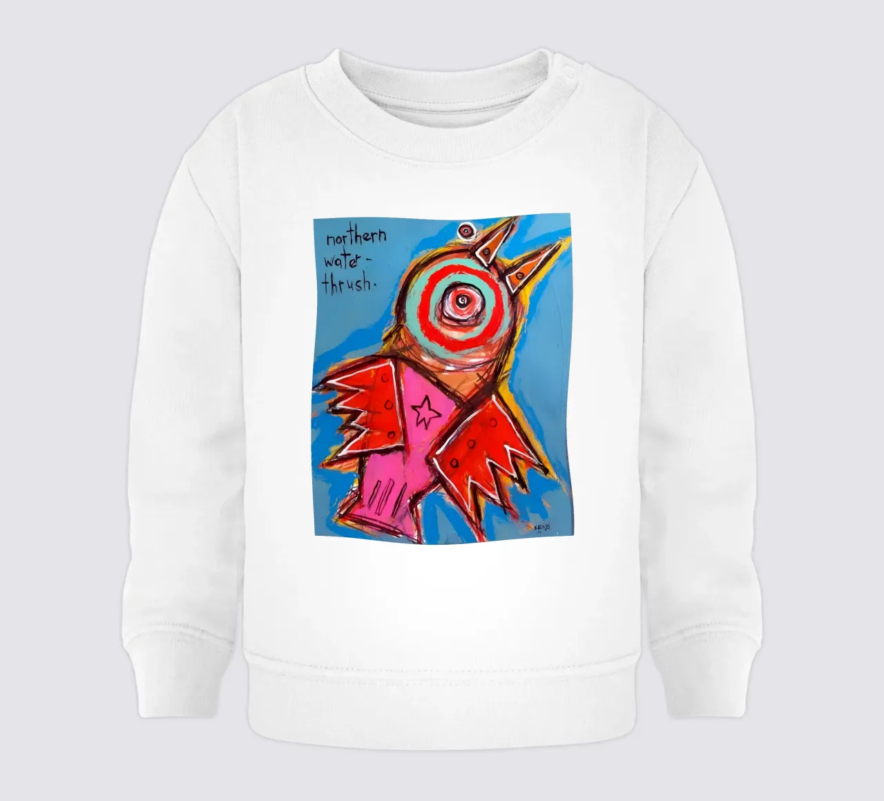 Jean Basquiat - Bird Abstract felpa neonato da Deepness