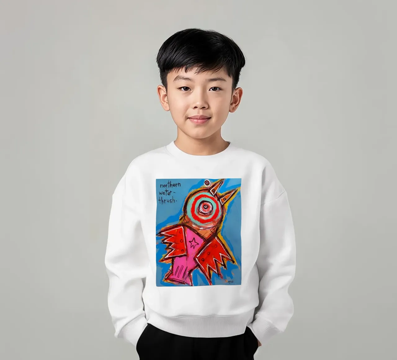 Jean Basquiat - Bird Abstract felpa bambino da Deepness