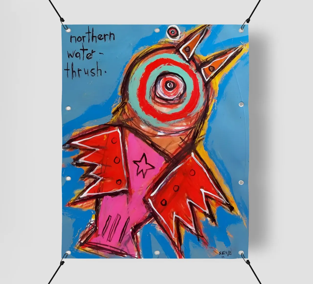 Jean Basquiat - Bird Abstract telo in pvc da Deepness