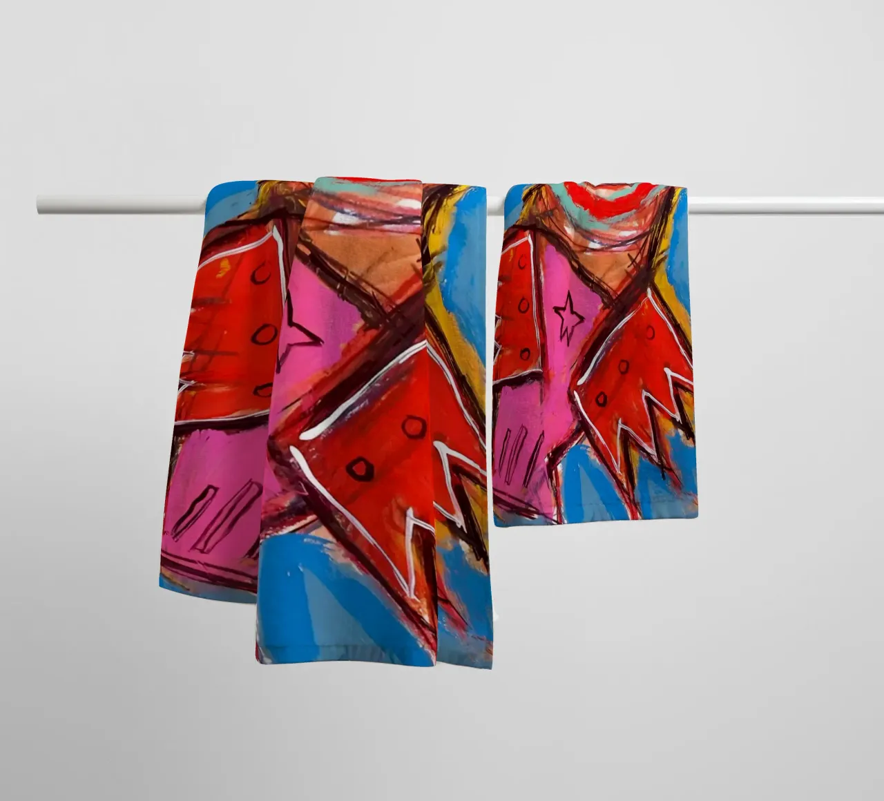 Jean Basquiat - Bird Abstract asciugamano da bagno da Deepness