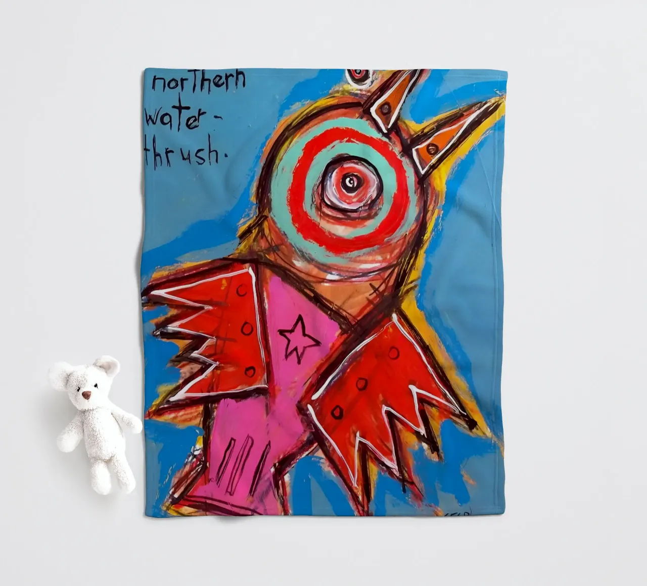 Jean Basquiat - Bird Abstract coperta in pile da Deepness