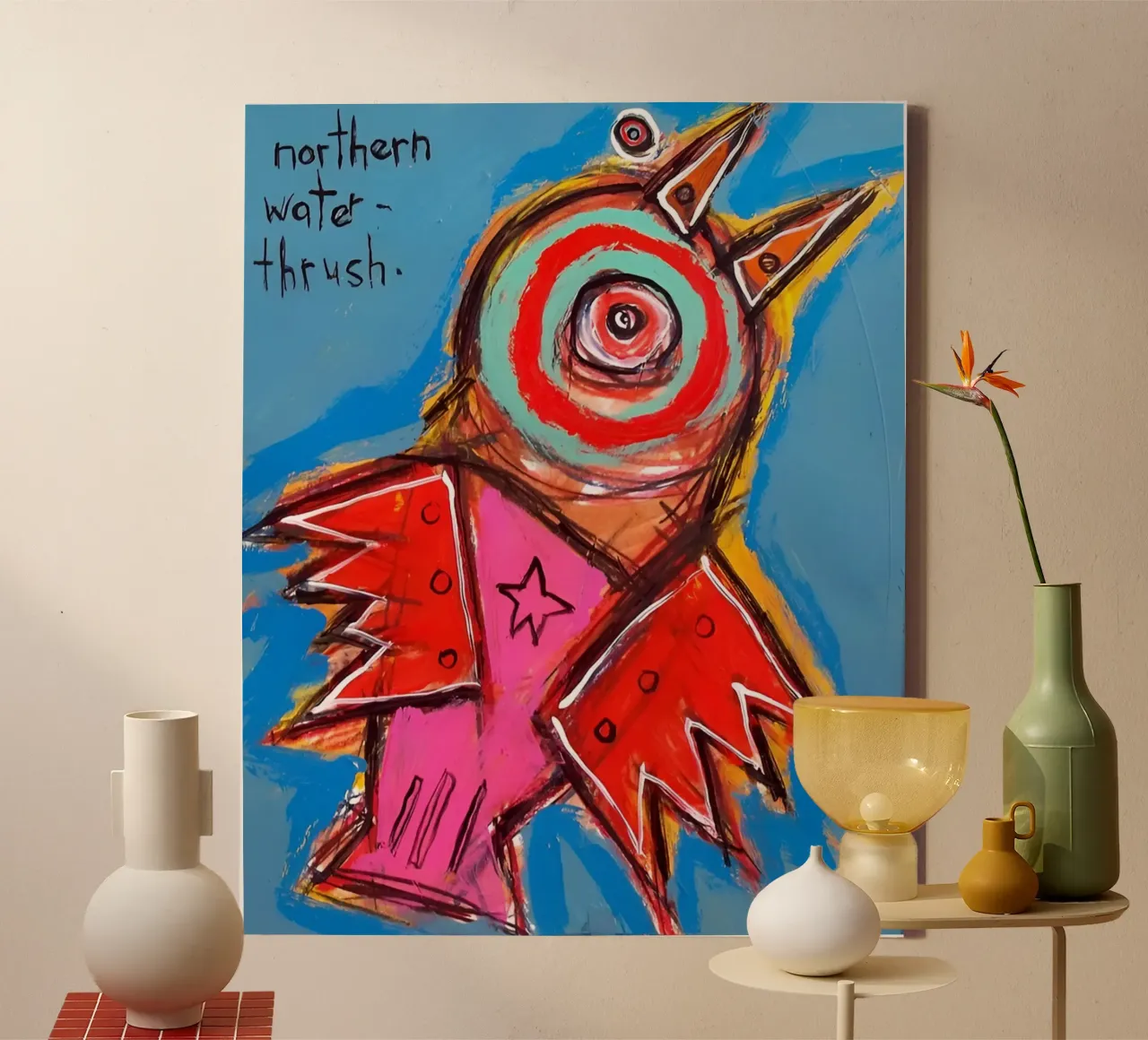 Jean Basquiat - Bird Abstract canvas by Deepness