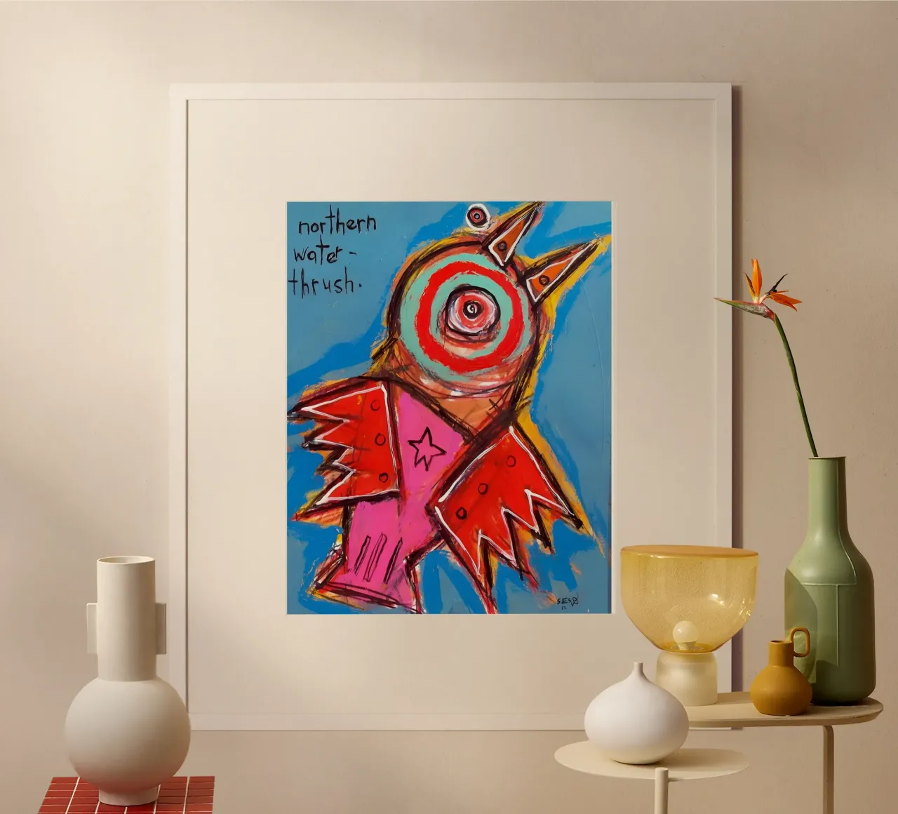 Jean Basquiat - Bird Abstract carta hahnemühle da Deepness