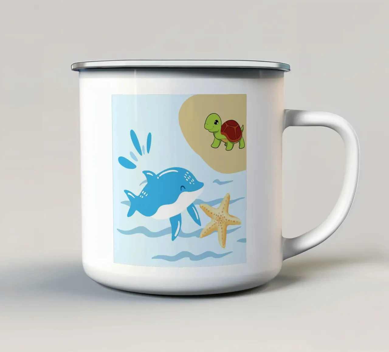 ocean creatures enamel mug by Creaton