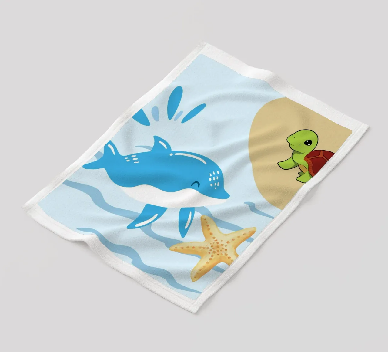 ocean creatures fleece blanket by Creaton