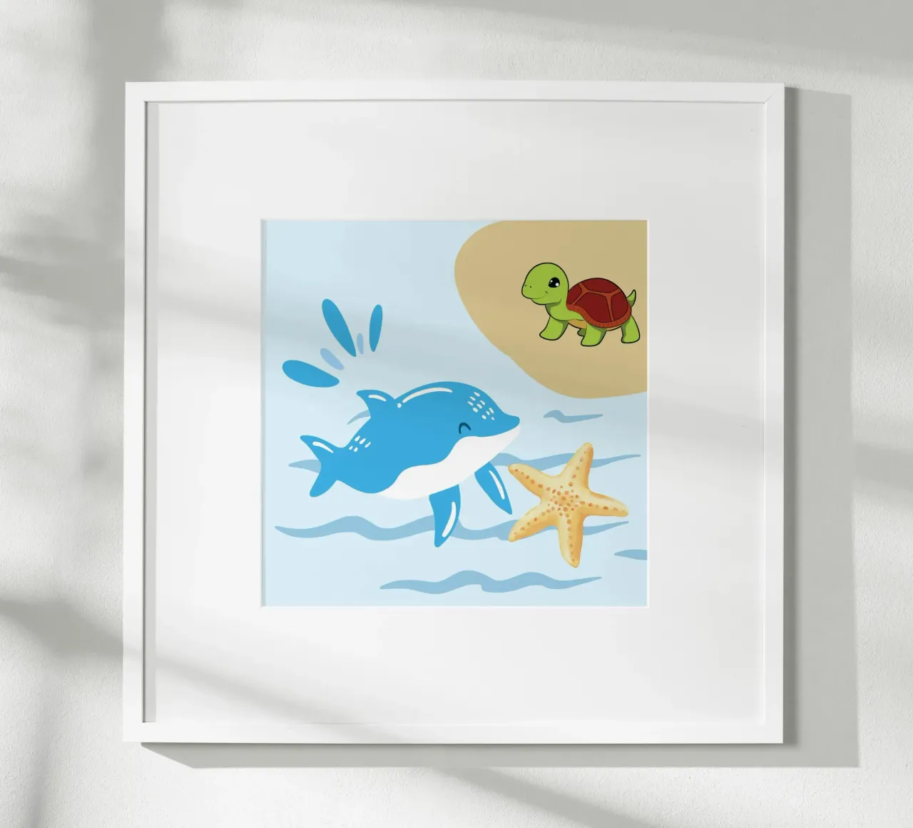 ocean creatures poster con telaio in legno da Creaton