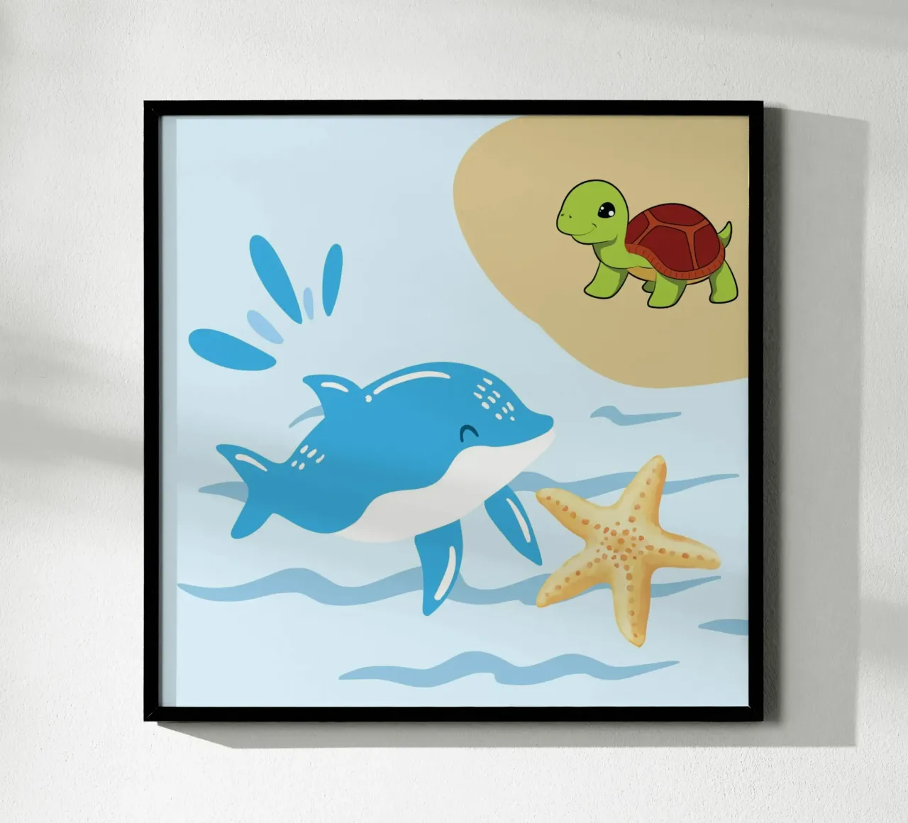 ocean creatures poster con telaio in legno da Creaton