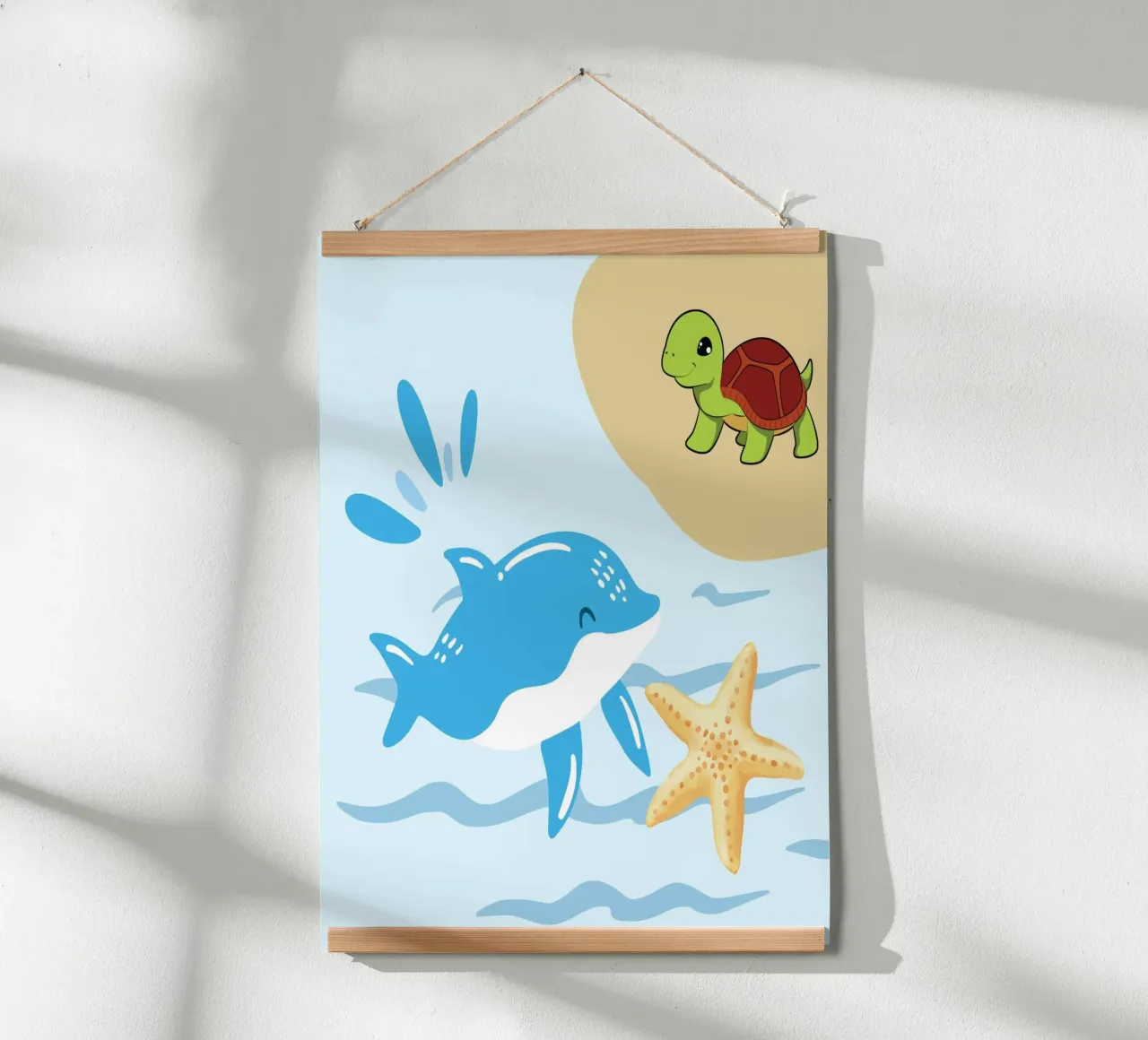 ocean creatures poster con telaio in legno da Creaton