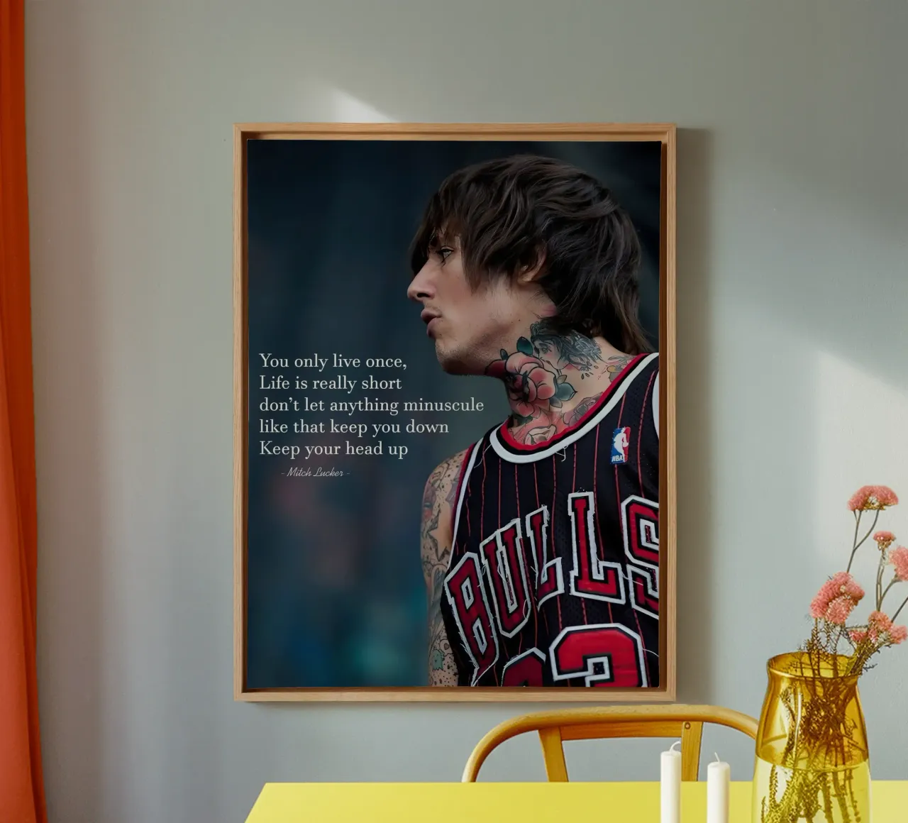 Mitch Lucker Suicide Silence canvas met Baklijst van Musadad Shop