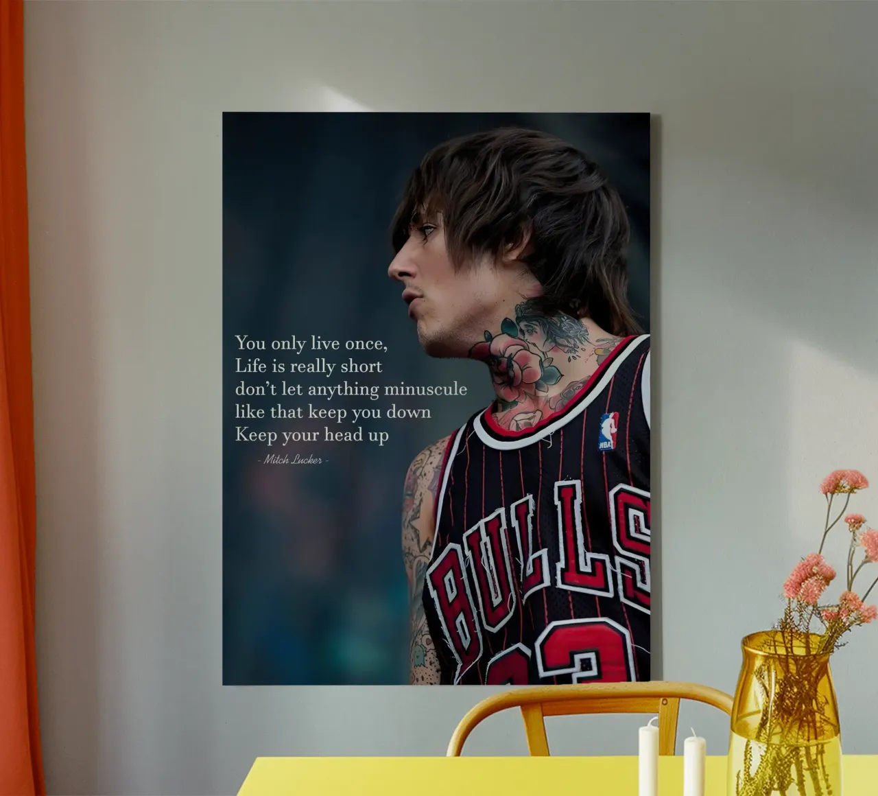 Mitch Lucker Suicide Silence canvas met Baklijst van Musadad Shop