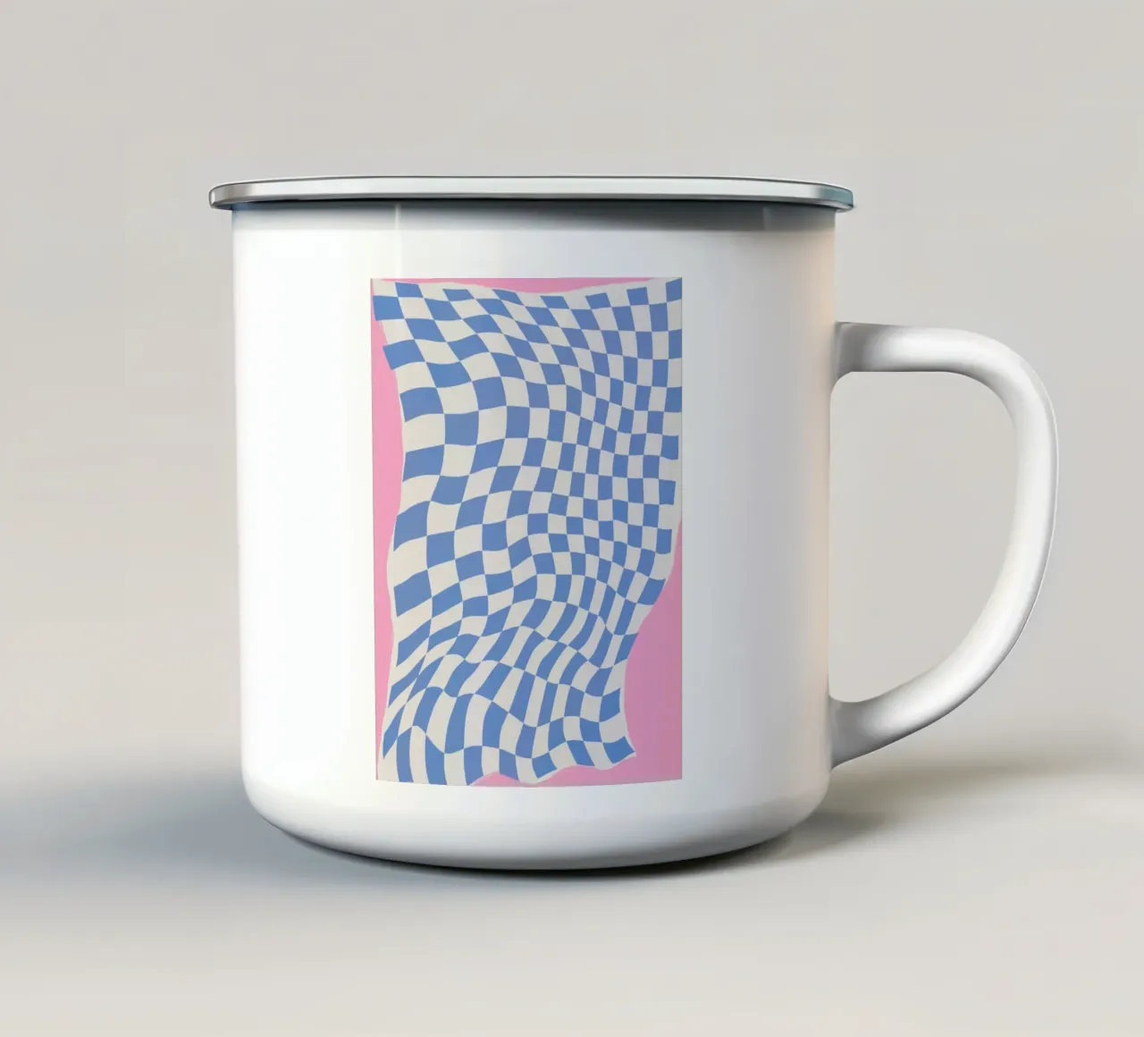 Tessuto checker 05 tazza in smalto da Little Dean