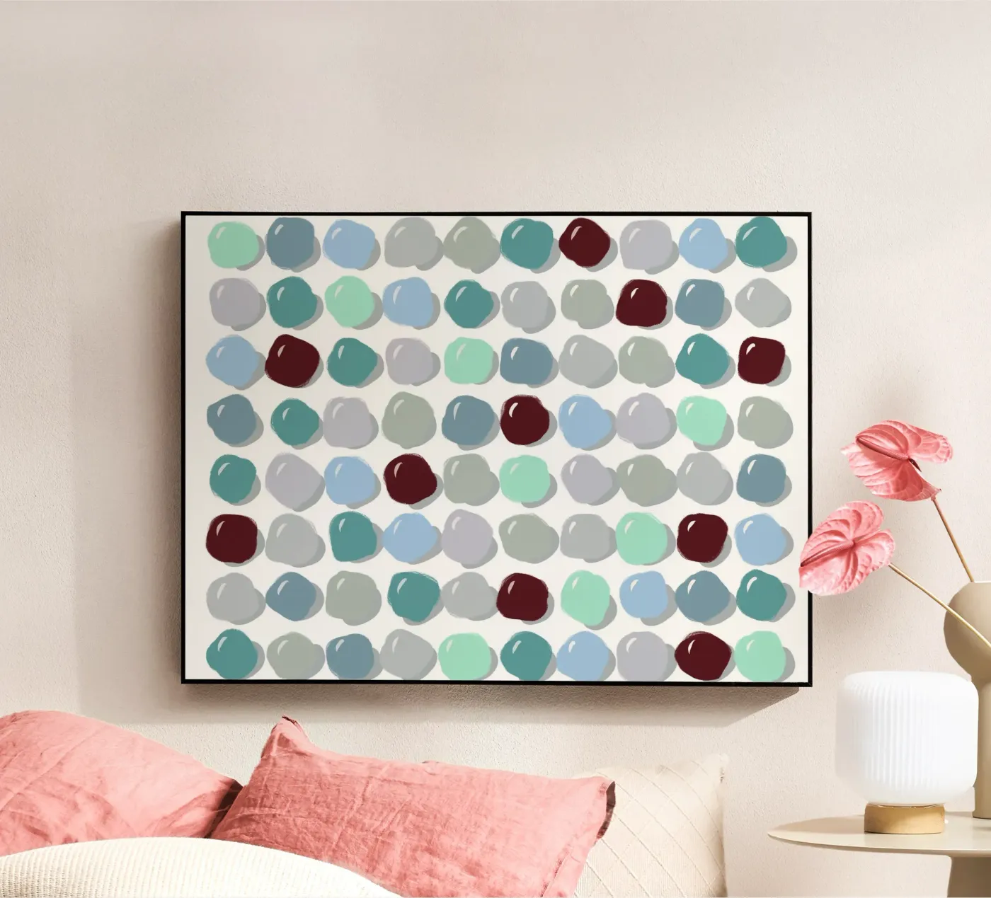 Pebbles Blue acrylic glass by Viola