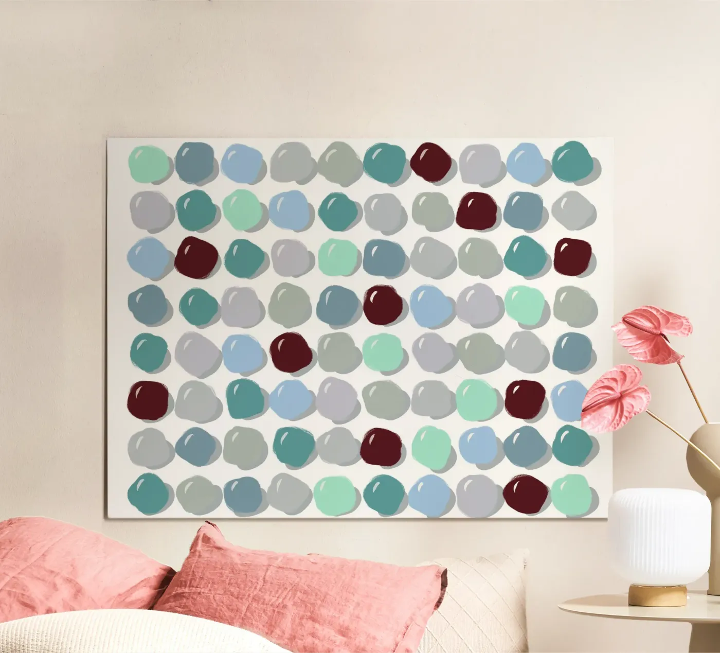 Pebbles Blue poster van Viola