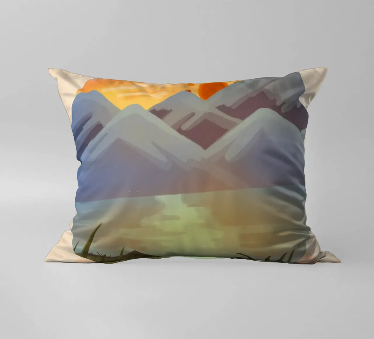 peaceful sunset decorative cushion by Creaton
