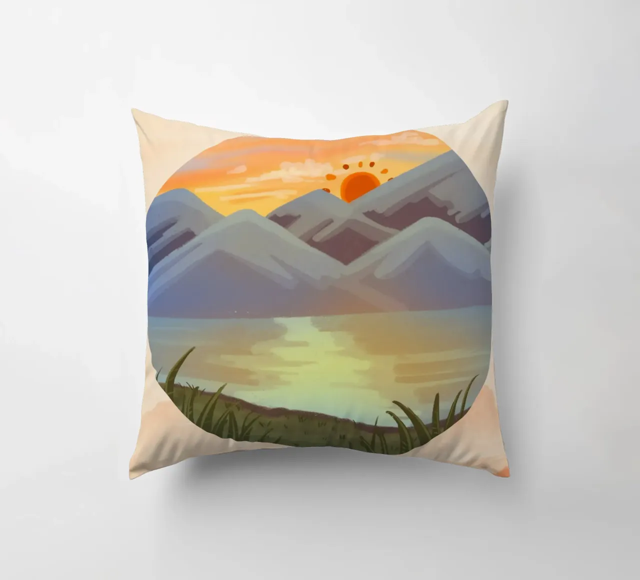 peaceful sunset decorative cushion by Creaton