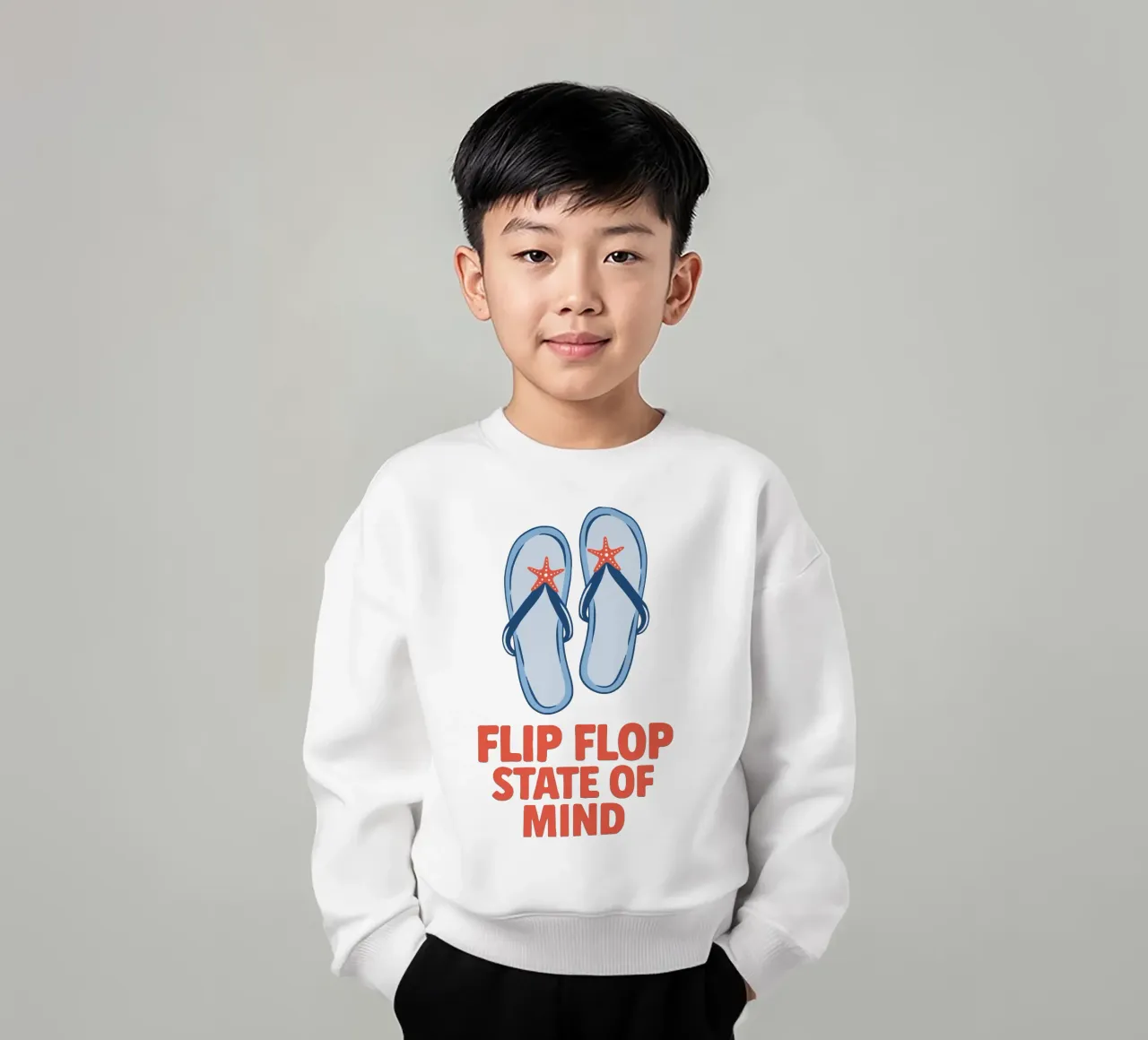 Flip flop state of mind felpa bambino da Vivdesign