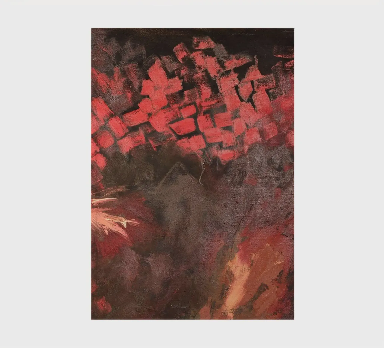 Abstract Oil Canvas Explosive Red Mid notebook by Collins Shop