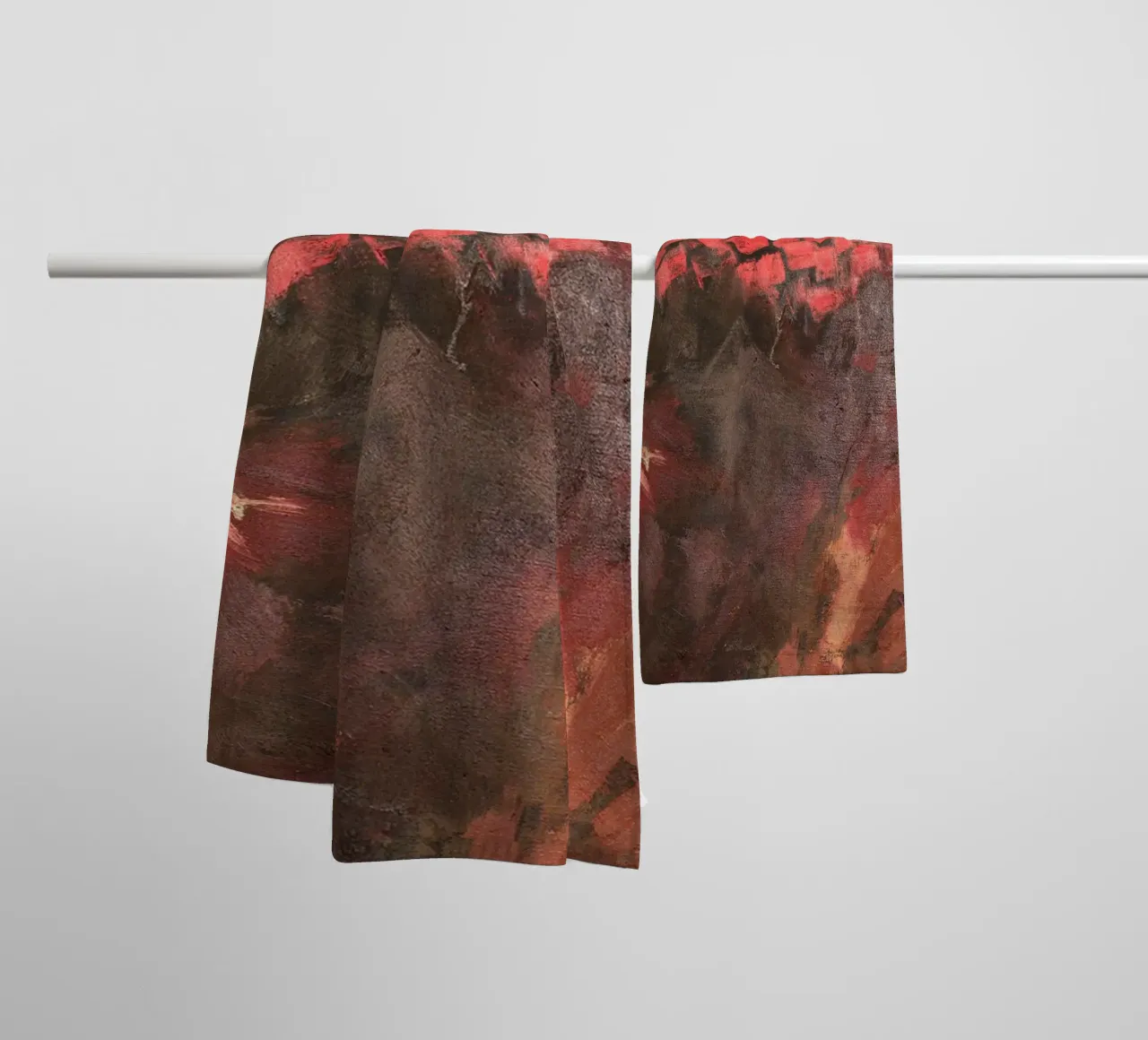 Abstract Oil Canvas Explosive Red Mid towel by Collins Shop
