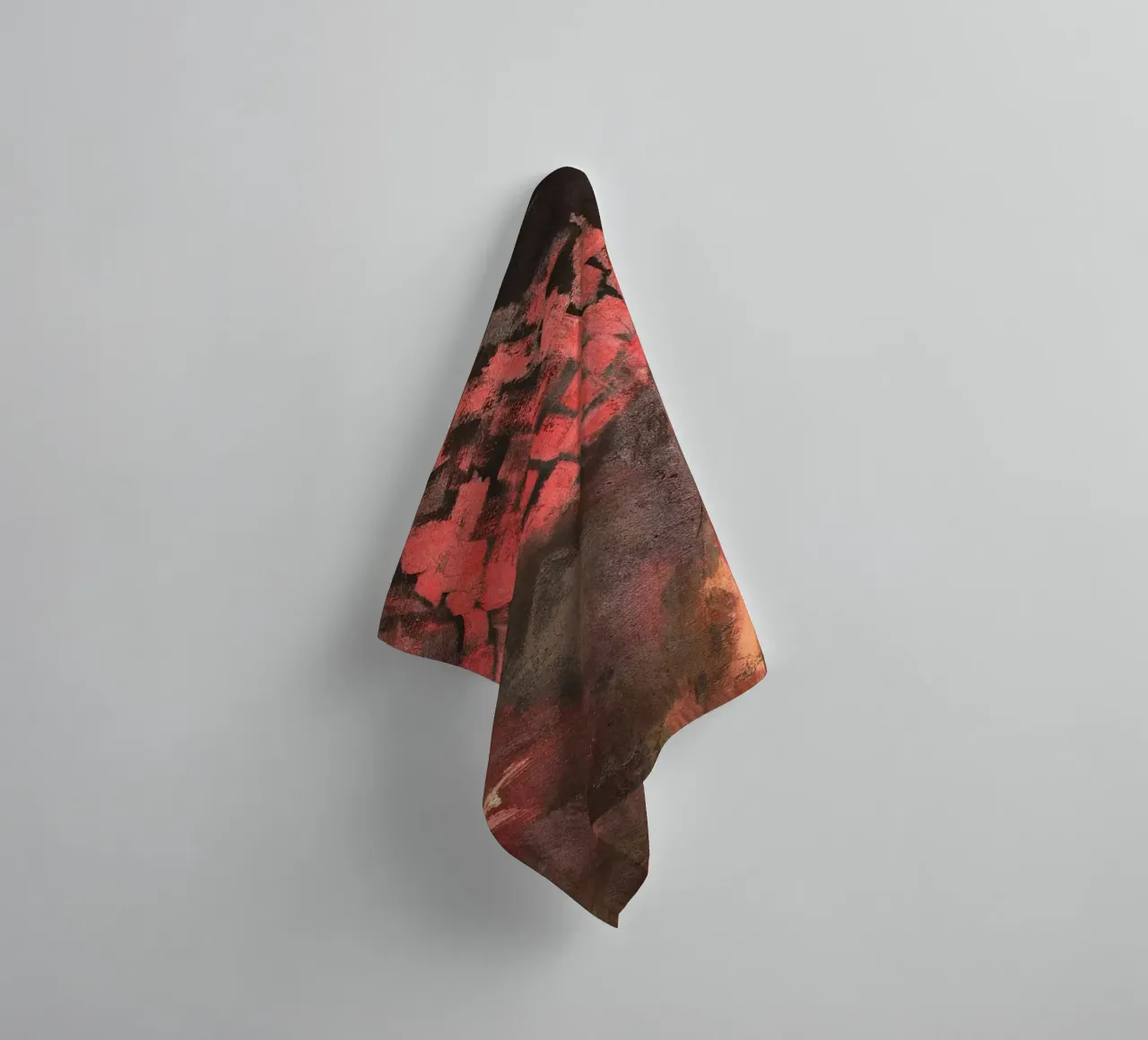 Abstract Oil Canvas Explosive Red Mid towel by Collins Shop