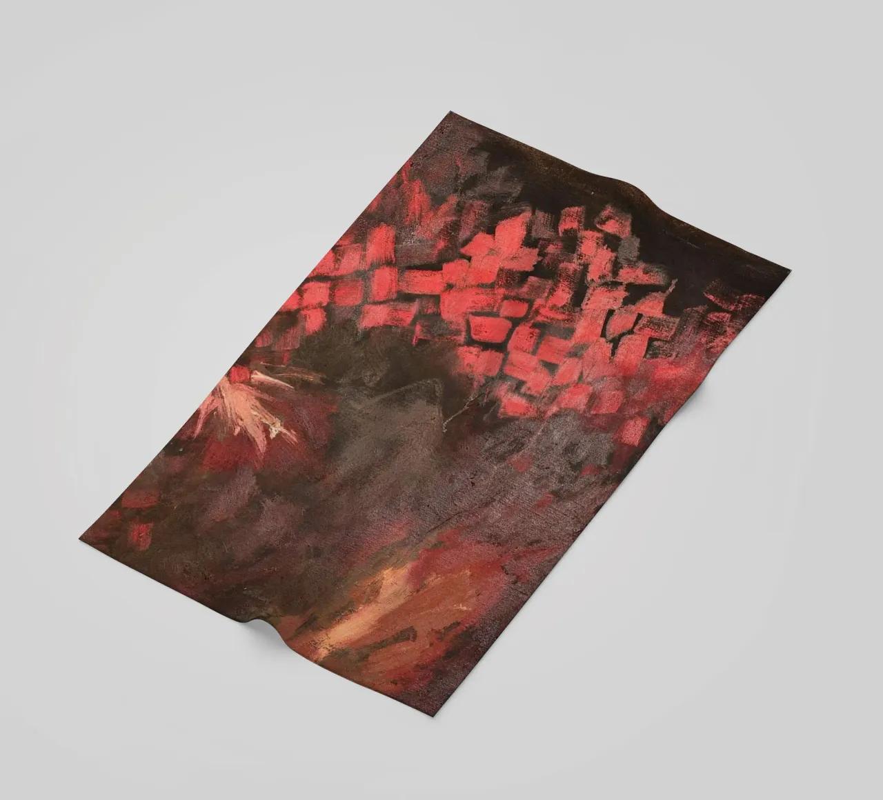 Abstract Olieverf Canvas Explosief Rood Mid strandhanddoek van Collins Shop