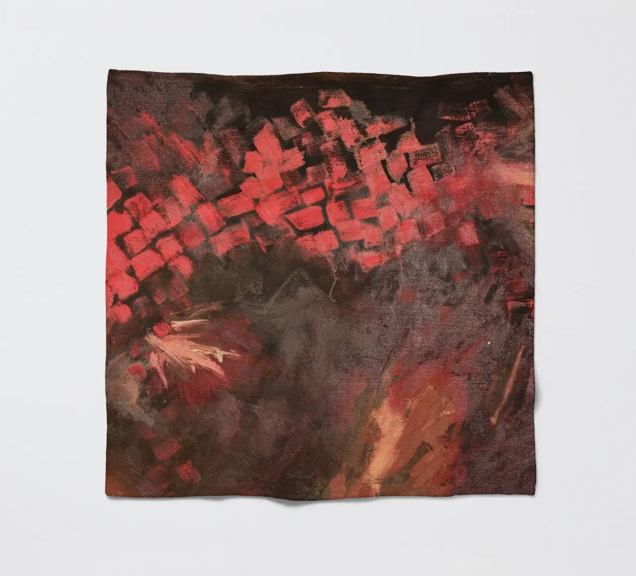 Abstract Olieverf Canvas Explosief Rood Mid fleecedeken van Collins Shop