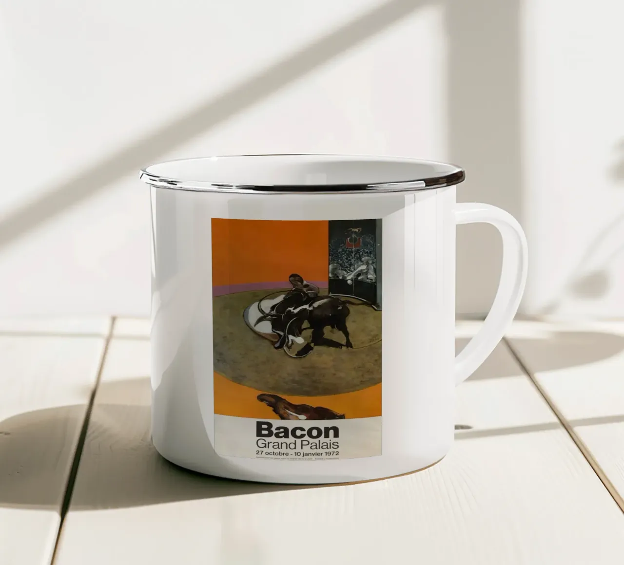 bacon grand palais enamel mug by Collins Shop