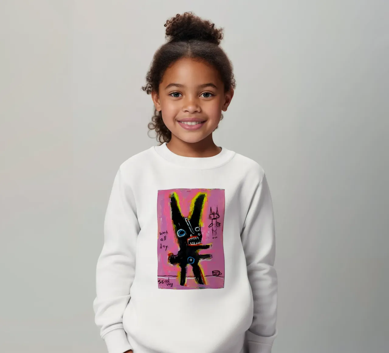 michel basquiat - abstract felpa bambino da Tara Bergener