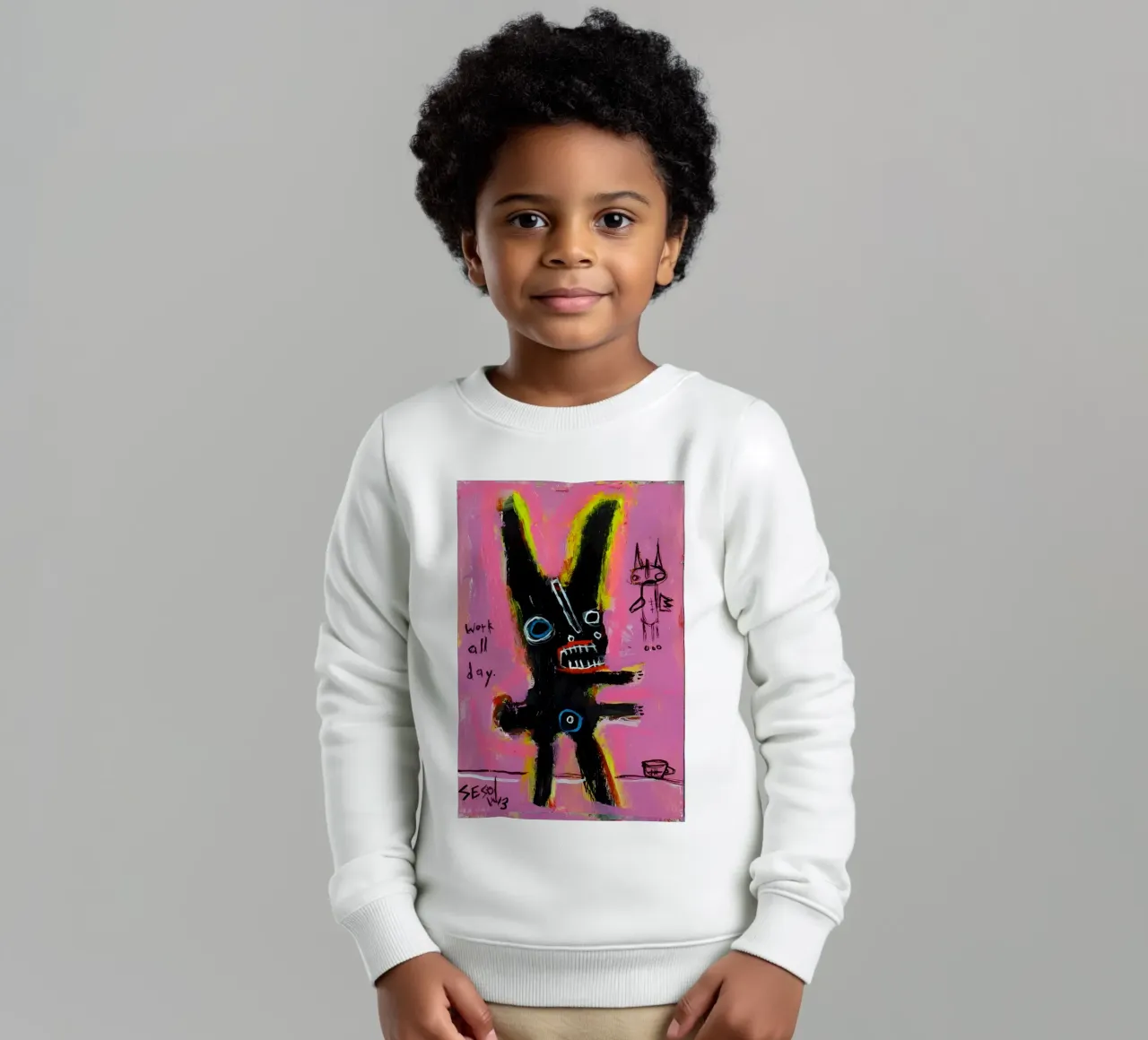 michel basquiat - abstract felpa bambino da Tara Bergener