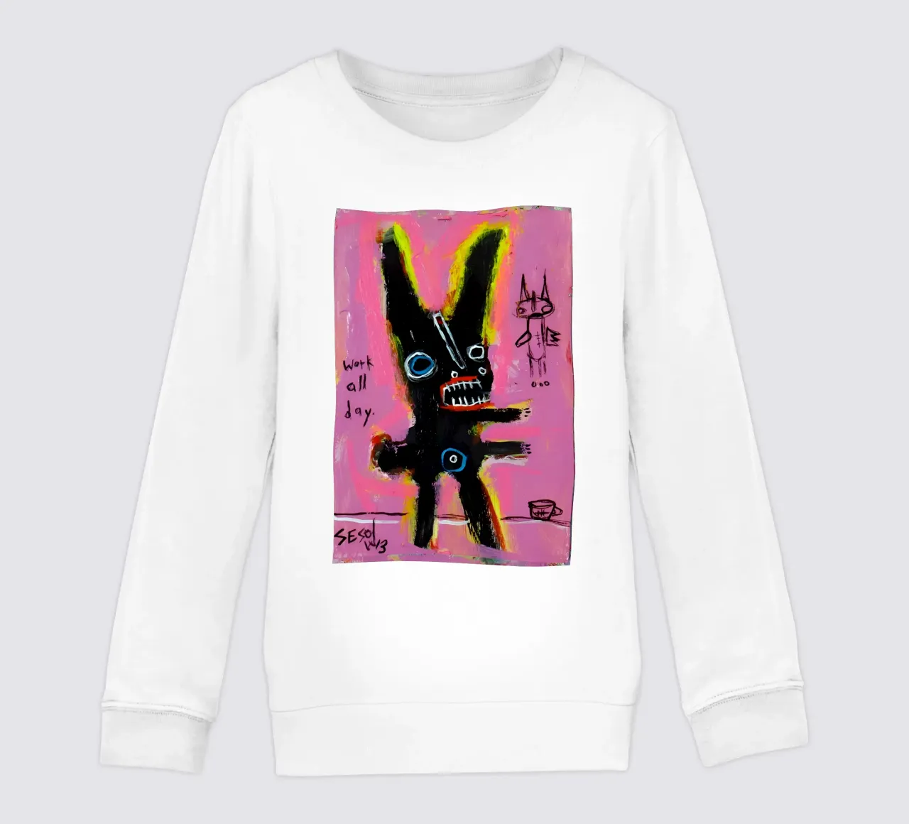 michel basquiat - abstract felpa bambino da Tara Bergener