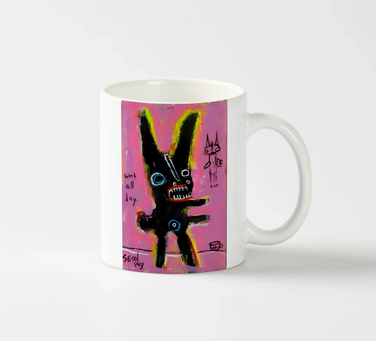 michel basquiat - abstract tazza in ceramica da Tara Bergener