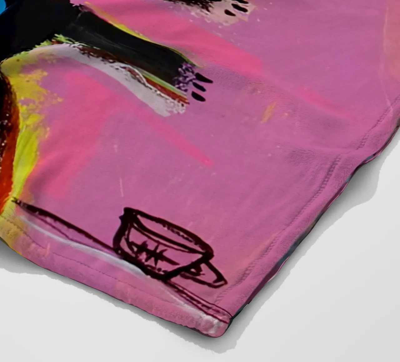 michel basquiat - abstract coperta in pile da Tara Bergener
