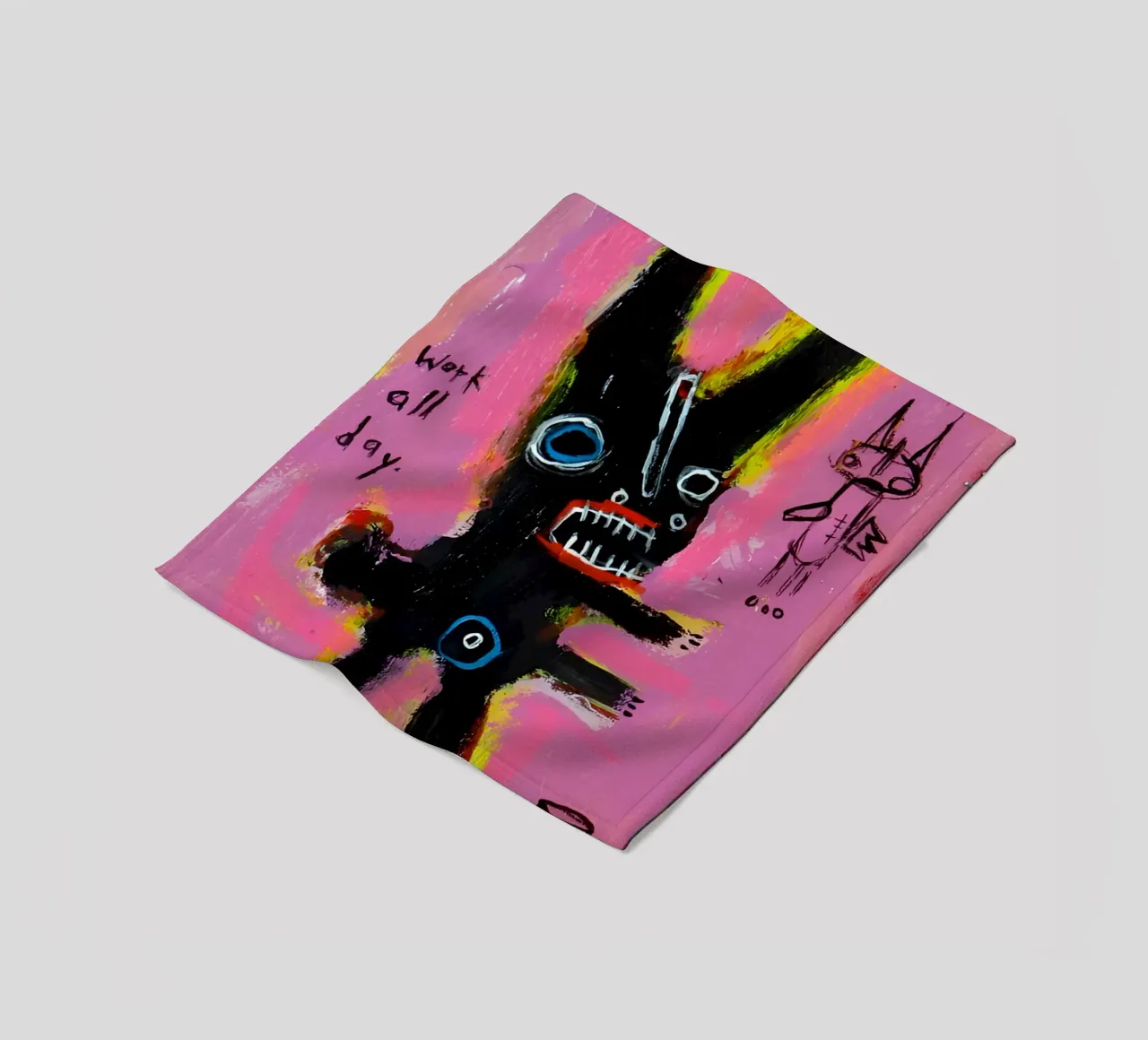 michel basquiat - abstract coperta in pile da Tara Bergener