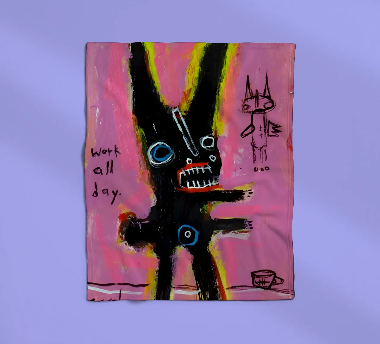 michel basquiat - abstract coperta in pile da Tara Bergener