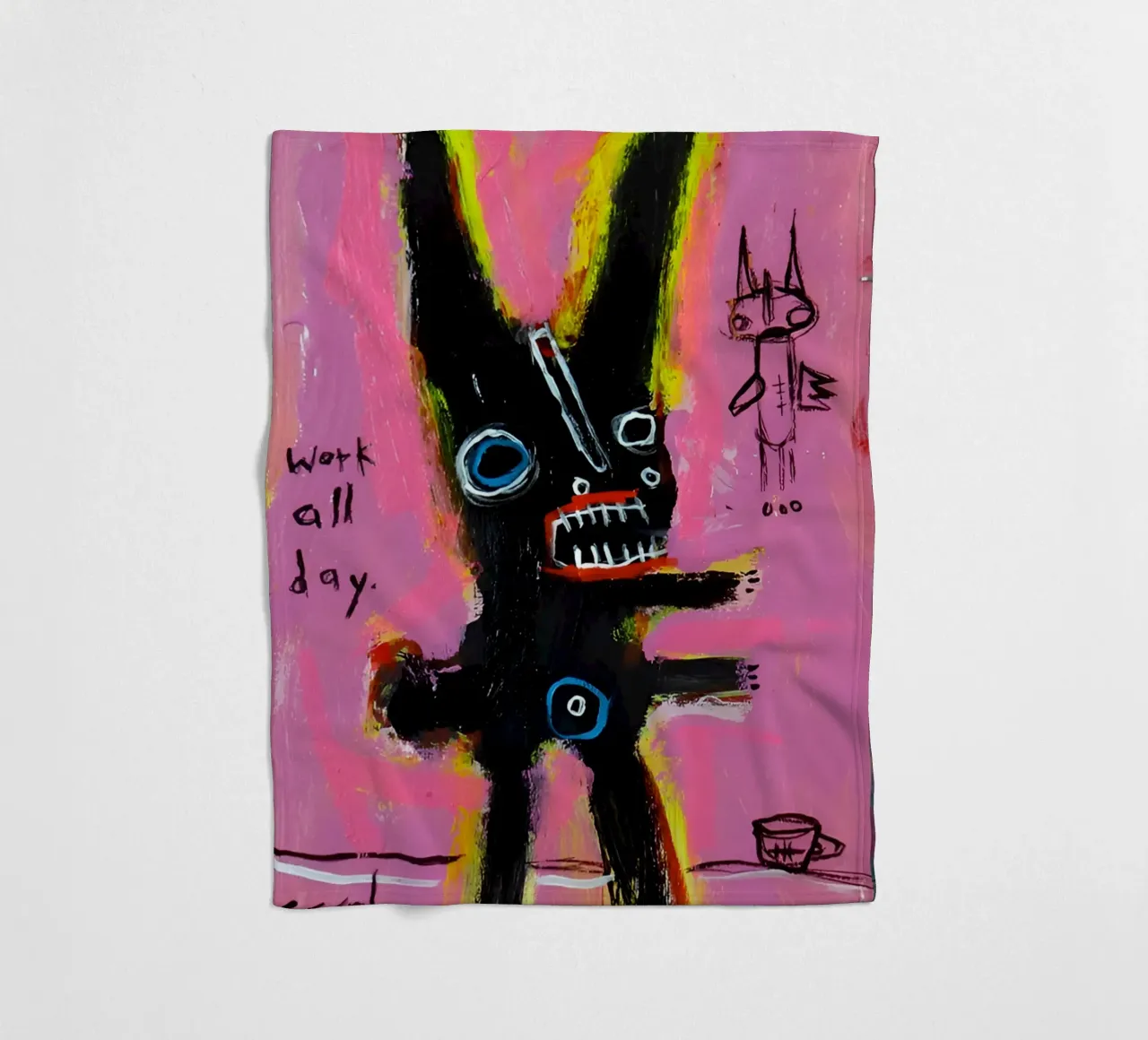 michel basquiat - abstract coperta in pile da Tara Bergener