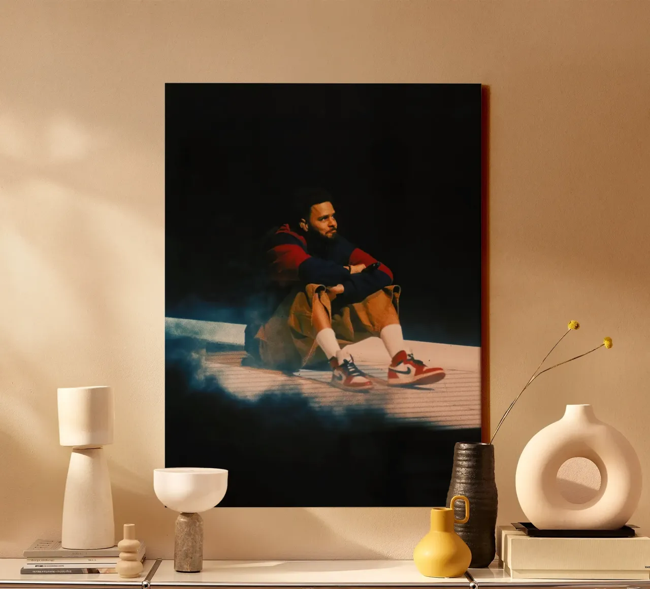 J.Cole canvas with Floater frame by Musadad Shop