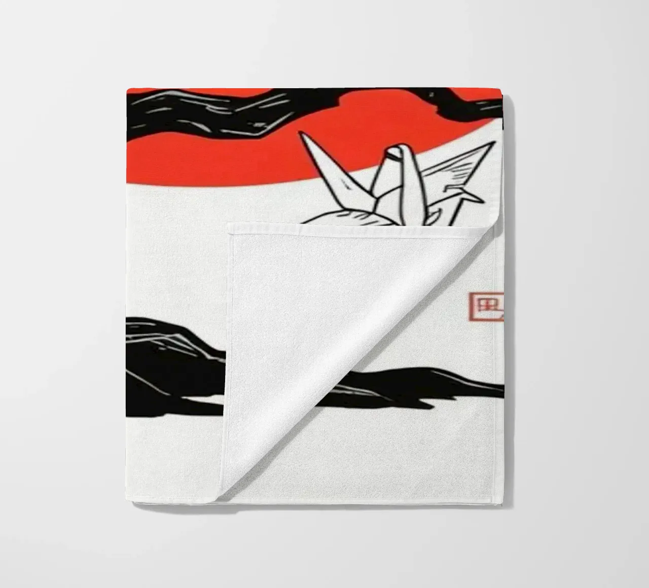 Rappresentazione artistica di un bonsai sotto un sole rosso telo mare da DesignDoodle