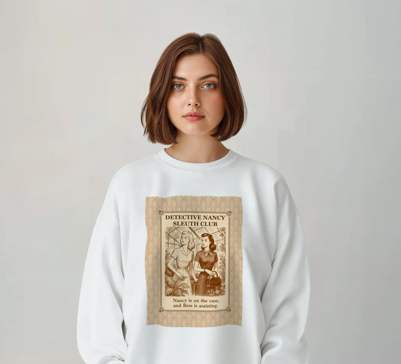 Detective Nancy Sleuth Club, illustrazione d'epoca felpa da Taika Tori Art