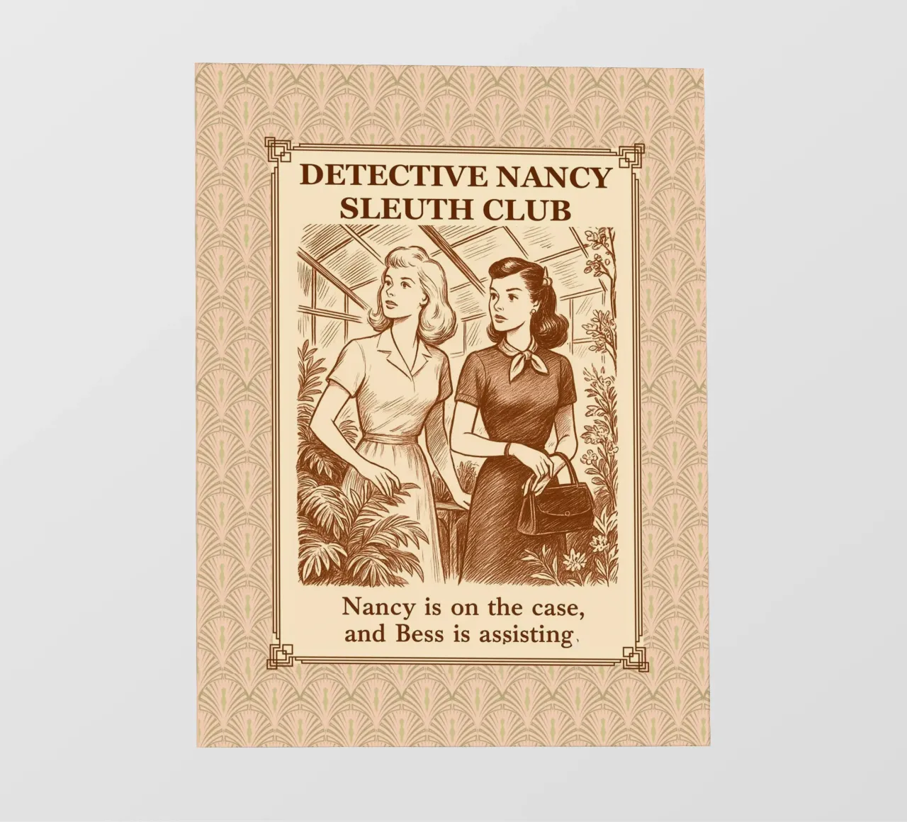 Detective Nancy Sleuth Club, vintage illustration pvc cover by Taika Tori Art