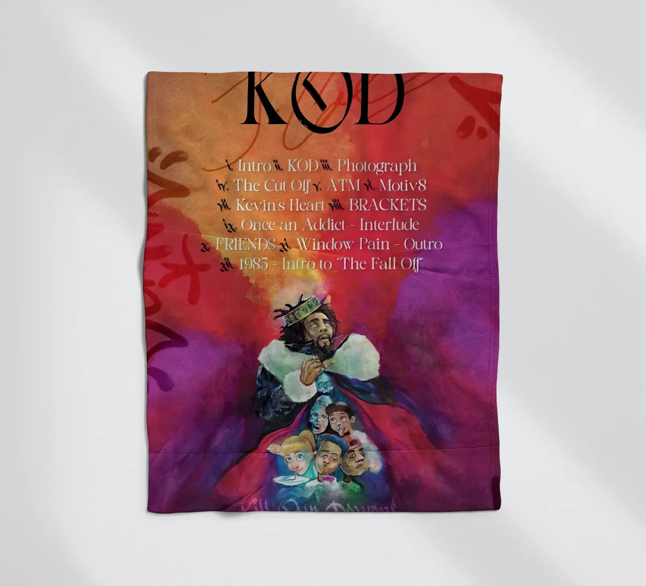 Rapper J.Cole fleece blanket by Musadad Shop