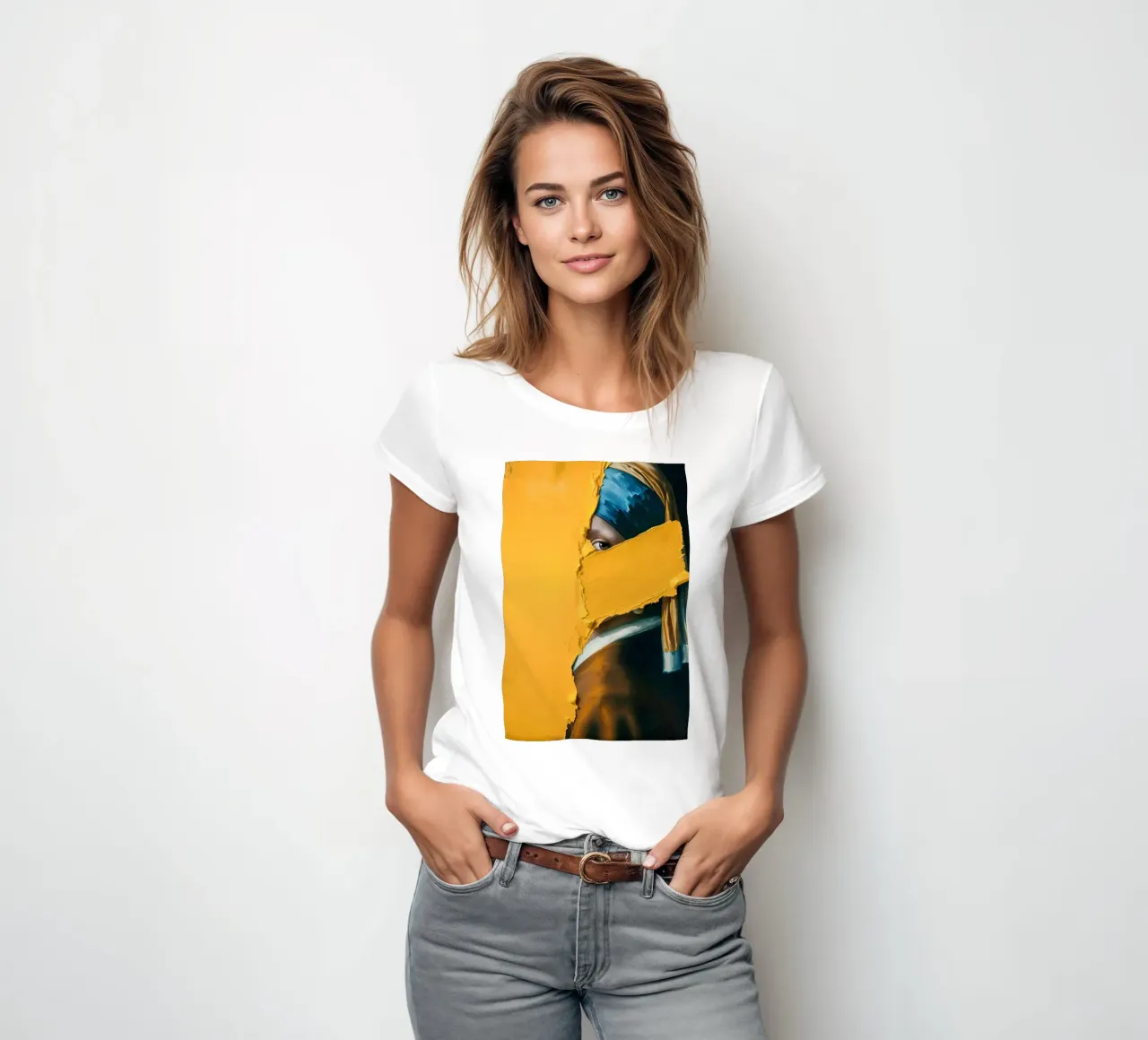 La ragazza con la striscia colorata - Vermeer Remix t-shirt da donna da KUNSTstück