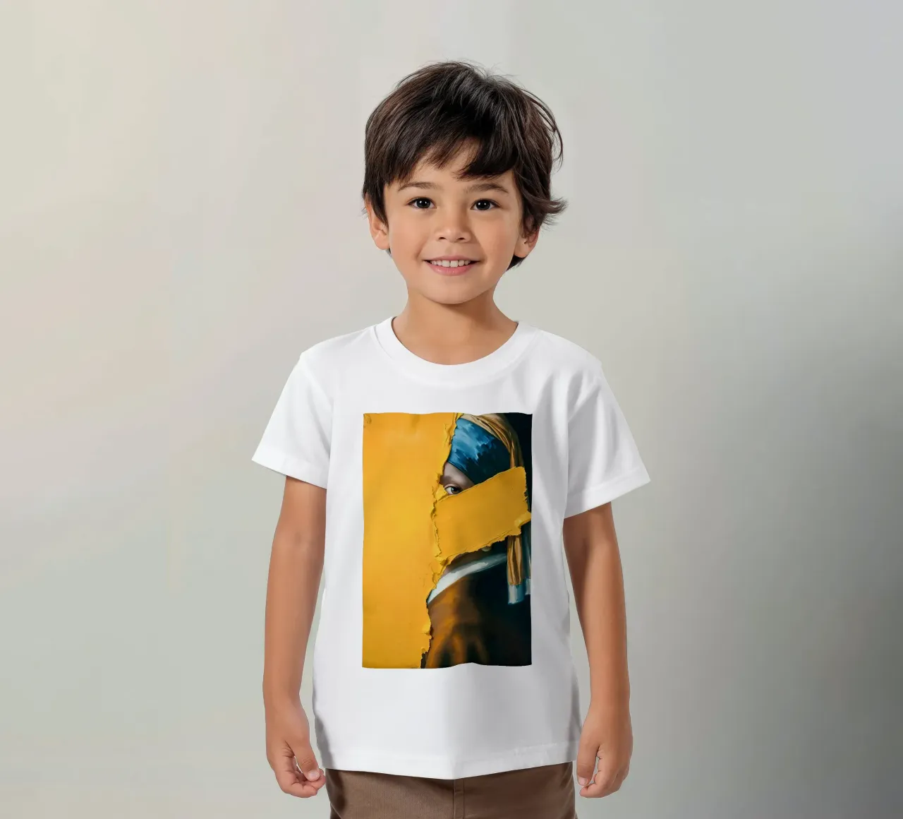 La ragazza con la striscia colorata - Vermeer Remix t-shirt bambini da KUNSTstück